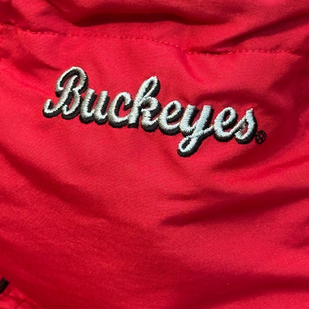 Vintage Ohio State Buckeyes Crable Jacket — Red Check Fleece Lined — Size Large - Picture 7 of 8